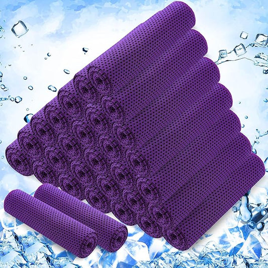 Hosuly 30 Pack Cooling Towels, 40"x12" Ice Breathable Soft Chilly Sweat Rag Microfiber Workout Rags for Gym Cooling Towels for Neck and Face for Yoga Golf Sport Running-GravixFit