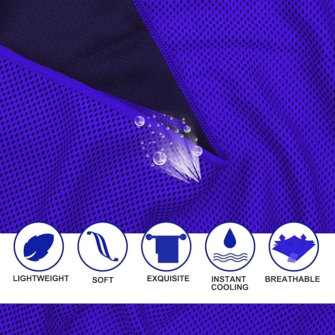 Cooling Towels 40 Pack 40"x 12", 160gsm Bulk Cool Towels, Soft Breathable, Super Absorbent, Quick Cold Towel, for Bowling, Yoga, Travel, Camping, Golf, Football, Hiking, Outdoor Work-GravixFit