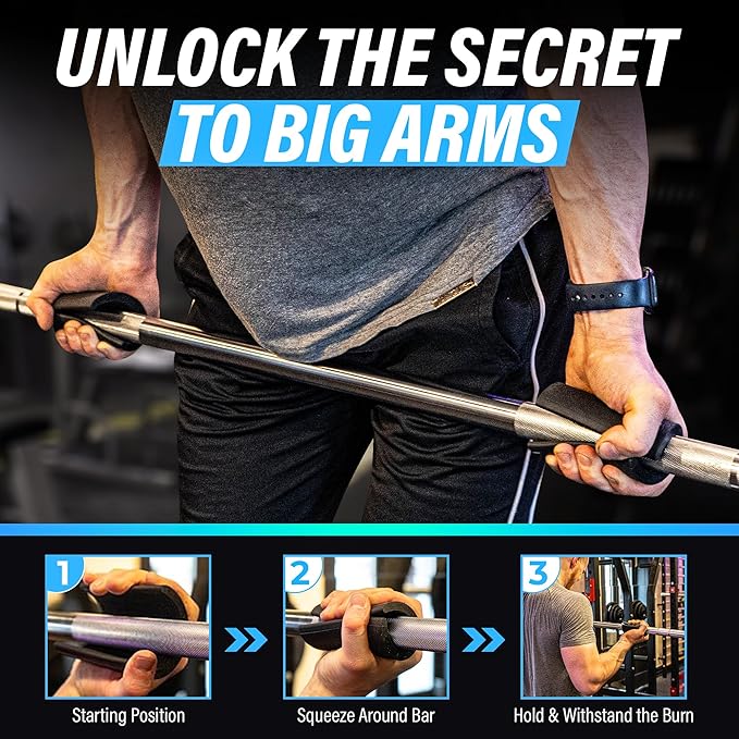 Vikingstrength Grip strength trainer Thick Grip - Combines Hand Exerciser Squeeze with Thick Grip, New Ultimate Forearm Strengthener, Patented Design, Enhances Grip Strength & Endurance, Fits All Bars, Barbells, & Dumbbells-GravixFit