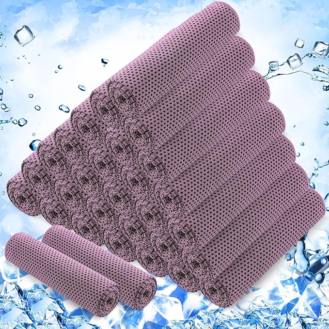 Hosuly 30 Pack Cooling Towels, 40"x12" Ice Breathable Soft Chilly Sweat Rag Microfiber Workout Rags for Gym Cooling Towels for Neck and Face for Yoga Golf Sport Running-GravixFit