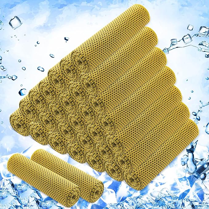 Hosuly 30 Pack Cooling Towels, 40"x12" Ice Breathable Soft Chilly Sweat Rag Microfiber Workout Rags for Gym Cooling Towels for Neck and Face for Yoga Golf Sport Running-GravixFit