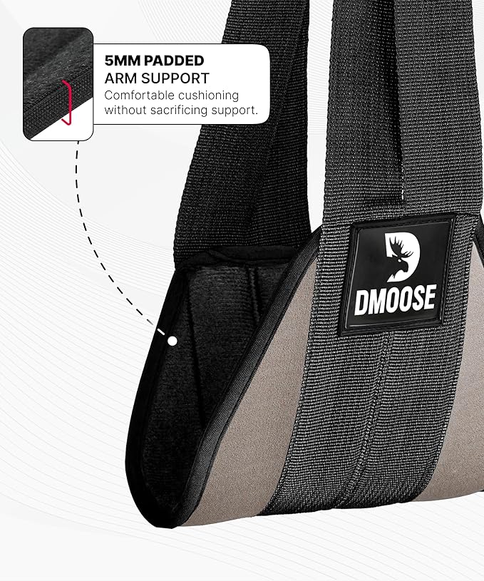 DMoose Fitness Hanging Ab Straps for Pull Up Bar & Core Strength Training - Soft Padded Exercise Straps for Ab Swing & Leg Raises, Hang Bar Strap with 2 Steel Carabiners - Abs Equipment for Home & Gym-GravixFit