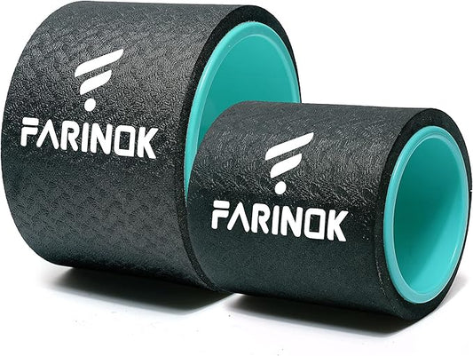 Yoga Wheel Set of 2, Upgraded 10MM Thick Back Wheels for Pain Relief & Stretching, Strongest Back Roller for Deep Tissue Massage, Improving Yoga Poses Backbend-GravixFit