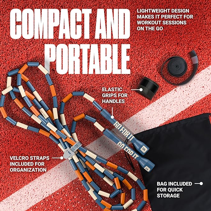 Sportbit Elite Beaded Jump Rope - Adjustable Speed Rope for Fitness, CrossFit, Boxing - Tangle-Free, Lightweight-GravixFit