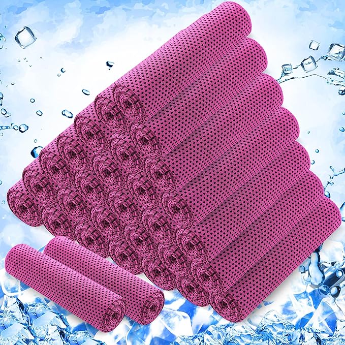 Hosuly 30 Pack Cooling Towels, 40"x12" Ice Breathable Soft Chilly Sweat Rag Microfiber Workout Rags for Gym Cooling Towels for Neck and Face for Yoga Golf Sport Running-GravixFit