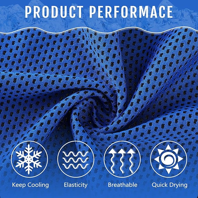 Hosuly 30 Pack Cooling Towels, 40"x12" Ice Breathable Soft Chilly Sweat Rag Microfiber Workout Rags for Gym Cooling Towels for Neck and Face for Yoga Golf Sport Running-GravixFit
