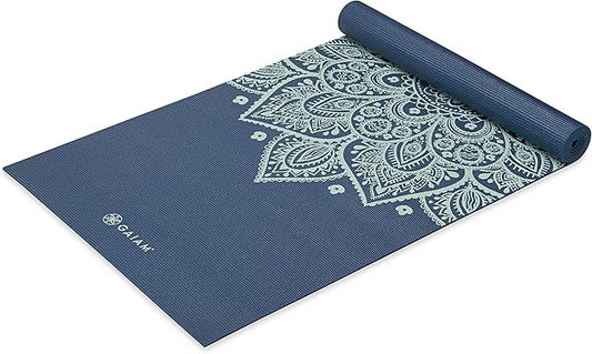Gaiam Yoga Mat - Premium 5mm Print Thick Non Slip Exercise & Fitness Mat for All Types of Yoga, Pilates & Floor Workouts (68" x 24" x 5mm)-GravixFit