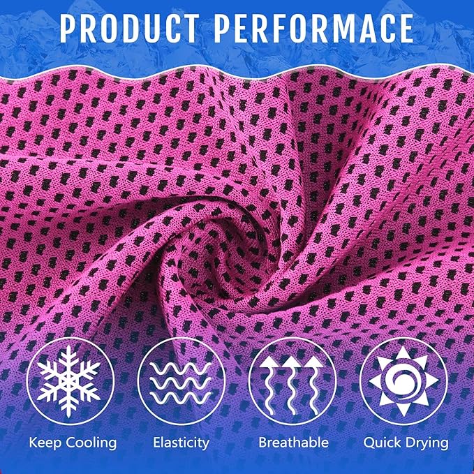 Hosuly 30 Pack Cooling Towels, 40"x12" Ice Breathable Soft Chilly Sweat Rag Microfiber Workout Rags for Gym Cooling Towels for Neck and Face for Yoga Golf Sport Running-GravixFit