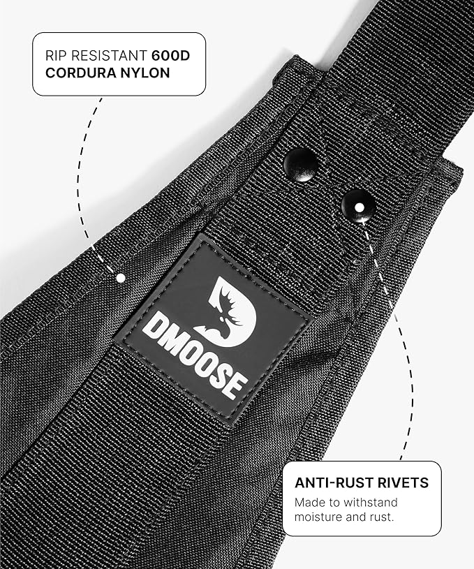 DMoose Fitness Hanging Ab Straps for Pull Up Bar & Core Strength Training - Soft Padded Exercise Straps for Ab Swing & Leg Raises, Hang Bar Strap with 2 Steel Carabiners - Abs Equipment for Home & Gym-GravixFit