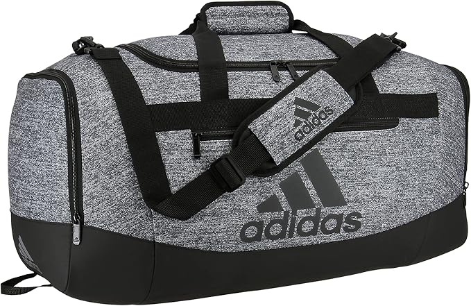 adidas Unisex Defender 4.0 Gym Duffel Bag for Men and Women, Jersey Onix Grey/Black, Medium (66L)-GravixFit