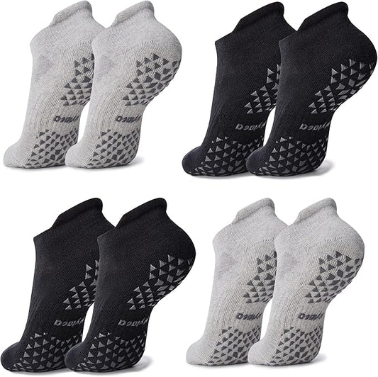 Hylaea Unisex Non Slip Socks with Grip for Yoga, Hospital, Pilates, Barre | Ankle, Cushioned-GravixFit