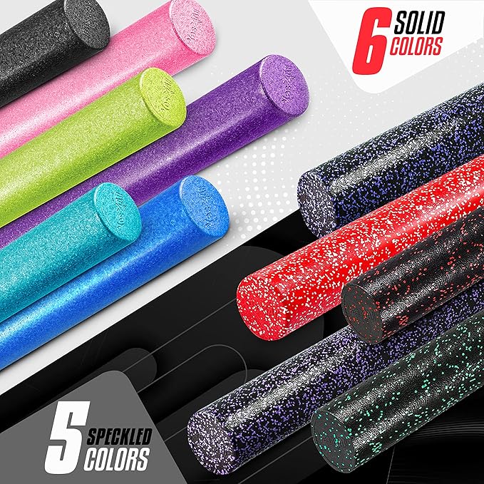 Yes4All High-Density EPP Round Back Roller Foam, Exercise Foam Roller for Yoga, Pilates & Stretching - 12, 18, 24, 36 inch-GravixFit