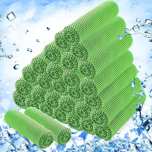 Hosuly 30 Pack Cooling Towels, 40"x12" Ice Breathable Soft Chilly Sweat Rag Microfiber Workout Rags for Gym Cooling Towels for Neck and Face for Yoga Golf Sport Running-GravixFit