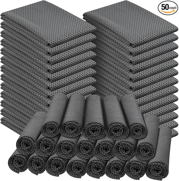 Shellwei 50 Pcs Cooling Towel 40 x 12 Inch Microfiber Workout Towels Breathable Chilly Towel Ice Cool Cold Towels Bulk Fast Drying Absorbent Sweat Rag for Neck Yoga Sports Golf Gym-GravixFit
