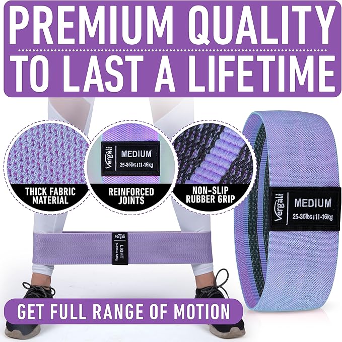 Resistance Bands for Working Out with Workout Bands Guide. 4 Booty Bands for Women Men Fabric Elastic Bands for Exercise Bands Resistance Bands for Legs Bands for Working Out Hip Thigh Glute Bands Set-GravixFit