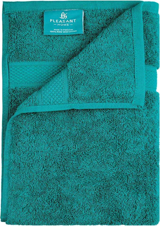 Pleasant Home Bath Towels Set of 6 (24” x 50”) 100% Cotton, 515 GSM | Lightweight, Soft & Absorbent Luxury Towels for Bathroom | for Gym, Pool & Spa | 6 Pack, Teal-GravixFit