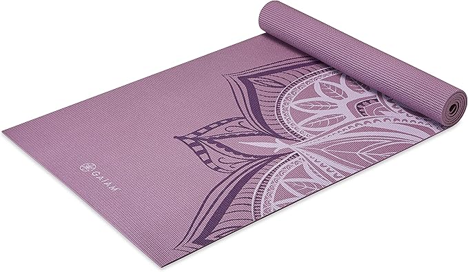 Gaiam Yoga Mat - Premium 5mm Print Thick Non Slip Exercise & Fitness Mat for All Types of Yoga, Pilates & Floor Workouts (68" x 24" x 5mm)-GravixFit