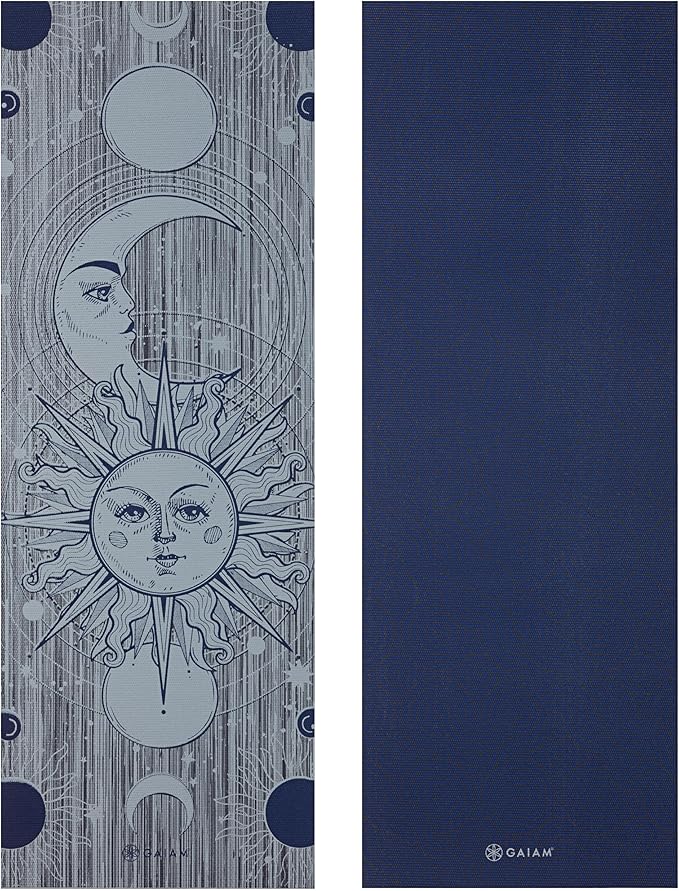 Gaiam Yoga Mat - Premium 6mm Print Reversible Extra Thick Non Slip Exercise & Fitness Mat for All Types of Yoga, Pilates & Floor Workouts (68" x 24" x 6mm Thick)-GravixFit