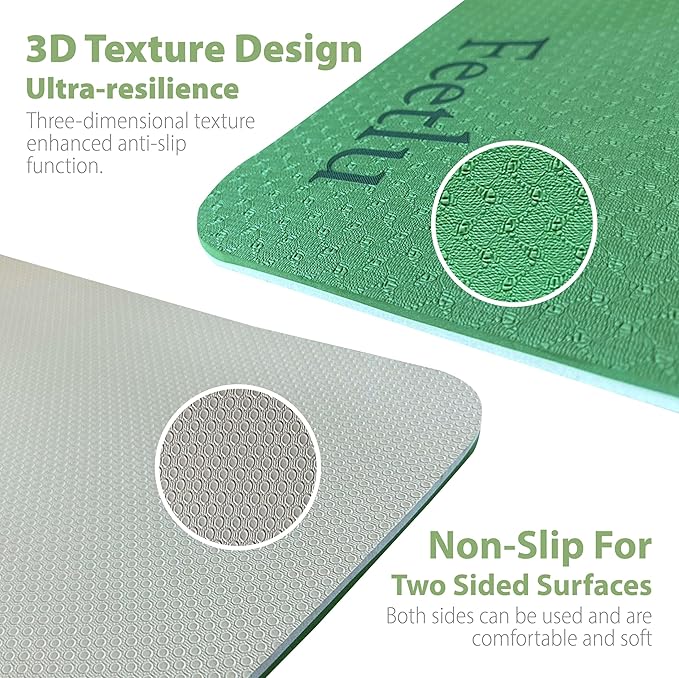 Extra Thick Exercise Yoga Mat with Strap - 2/5 Inch (10MM), Non-Slip Workout Mat for Yoga, Pilates, and Floor Exercises-GravixFit