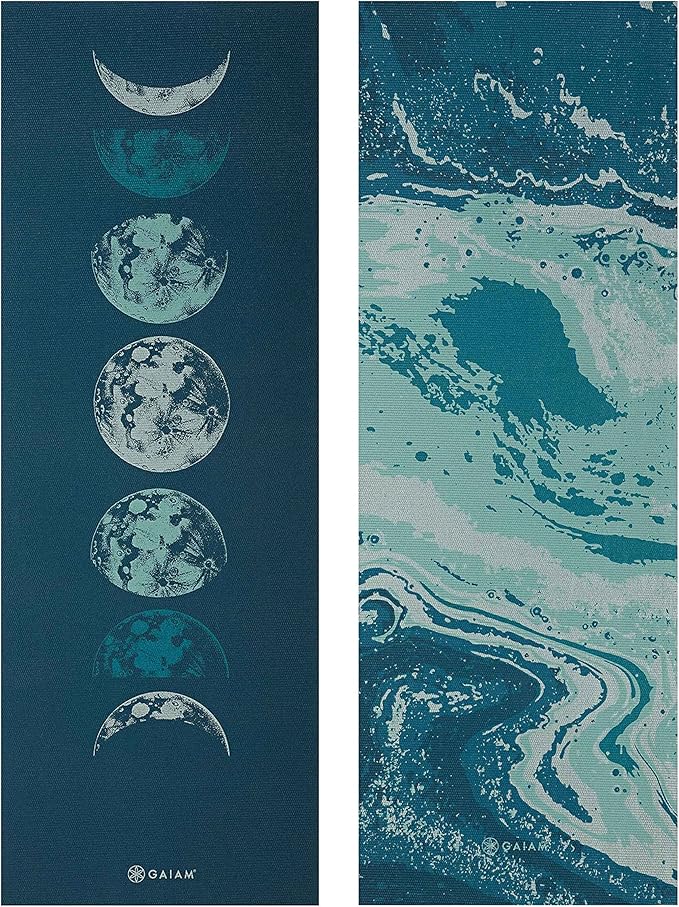 Gaiam Yoga Mat - Premium 6mm Print Reversible Extra Thick Non Slip Exercise & Fitness Mat for All Types of Yoga, Pilates & Floor Workouts (68" x 24" x 6mm Thick)-GravixFit