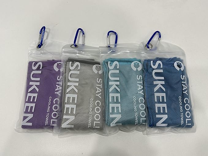 Sukeen 12 Pack Cooling Sports Towel Bulk (40"x12"), Quick-Drying Neck Cooling Wraps, Soft & Breathable Microfiber Ice Towel for Athletes, Sports Fitness Enthusiasts in Gym, Workers in Outdoor Summer-GravixFit