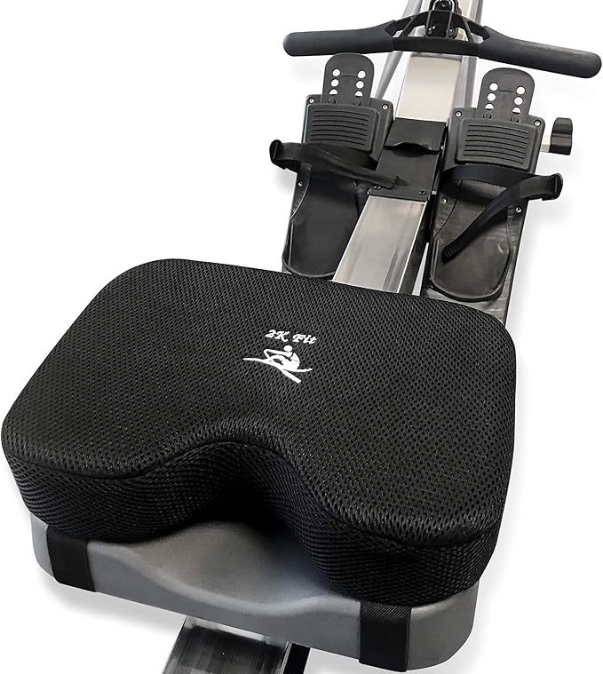Rowing Machine Seat Cushion (Model 2) for The Concept 2 Rowing Machine with Custom Memory Foam, Washable Cover, and Straps- Concept 2 Rower, Recumbent Stationary Bike, WatterRower Seat Pad-GravixFit