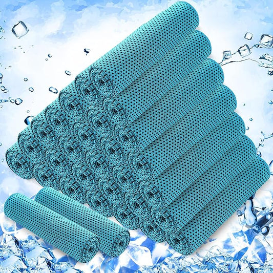 Hosuly 30 Pack Cooling Towels, 40"x12" Ice Breathable Soft Chilly Sweat Rag Microfiber Workout Rags for Gym Cooling Towels for Neck and Face for Yoga Golf Sport Running-GravixFit