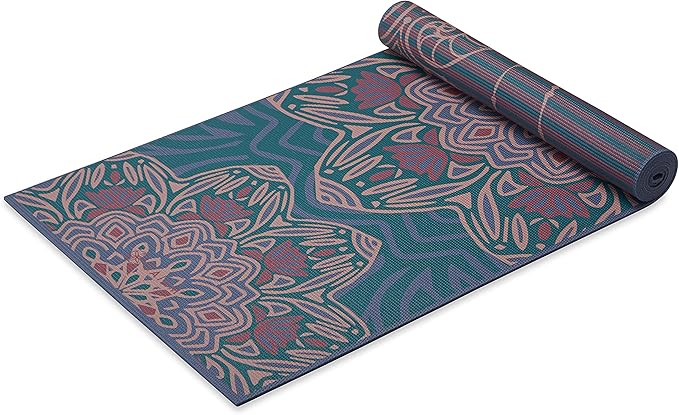 Gaiam Yoga Mat - Premium 6mm Print Reversible Extra Thick Non Slip Exercise & Fitness Mat for All Types of Yoga, Pilates & Floor Workouts (68" x 24" x 6mm Thick)-GravixFit