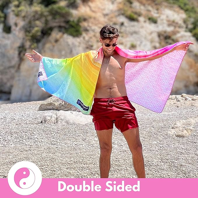 ECCOSOPHY Microfiber Beach Towel - Sand Free Towels are Quick Dry, Light Weight, Super Absorbent - Perfect Pool, Travel, Cruise, Camping Essentials - Oversized Extra Large for Adults 71x35 in-GravixFit