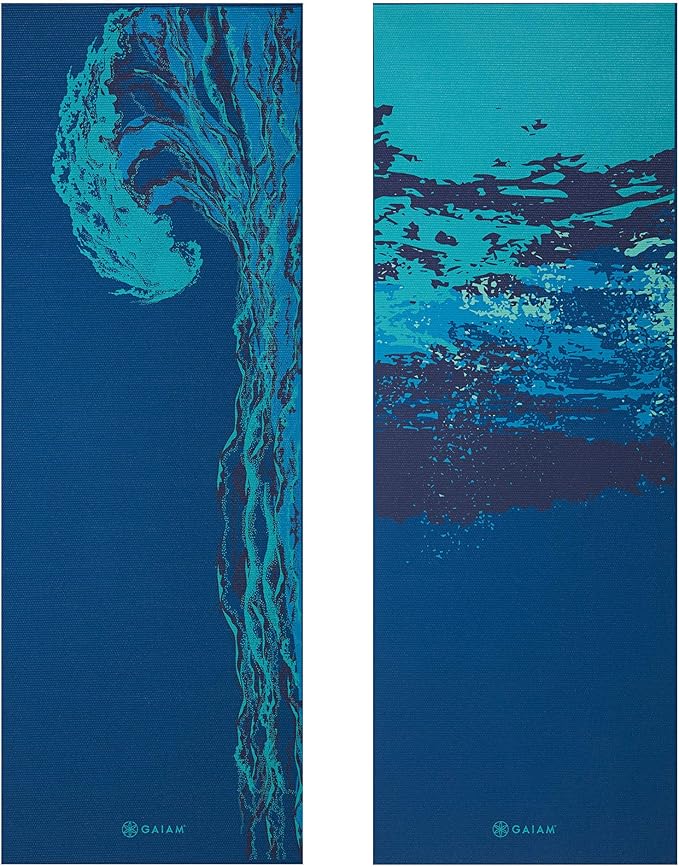 Gaiam Yoga Mat - Premium 6mm Print Reversible Extra Thick Non Slip Exercise & Fitness Mat for All Types of Yoga, Pilates & Floor Workouts (68" x 24" x 6mm Thick)-GravixFit