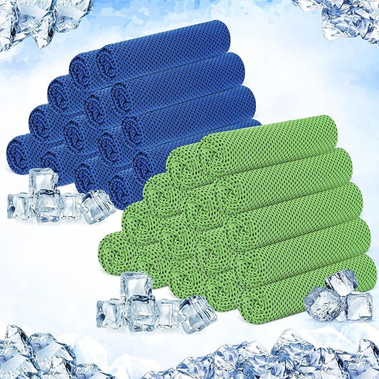 Hosuly 30 Pack Cooling Towels, 40"x12" Ice Breathable Soft Chilly Sweat Rag Microfiber Workout Rags for Gym Cooling Towels for Neck and Face for Yoga Golf Sport Running-GravixFit