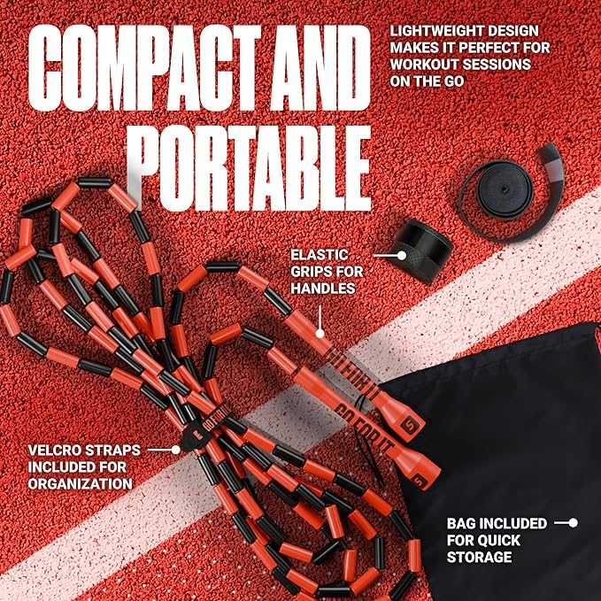 Sportbit Elite Beaded Jump Rope - Adjustable Speed Rope for Fitness, CrossFit, Boxing - Tangle-Free, Lightweight-GravixFit