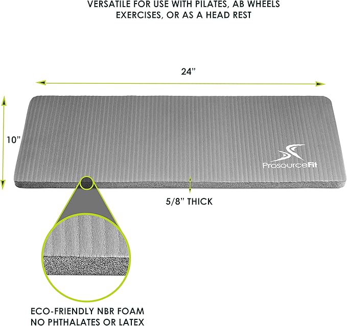 ProsourceFit Extra Thick Yoga Knee Pad and Elbow Cushion 15mm (5/8”) Fits Standard Mats for Pain Free Joints in Yoga, Pilates, Floor Workouts-GravixFit