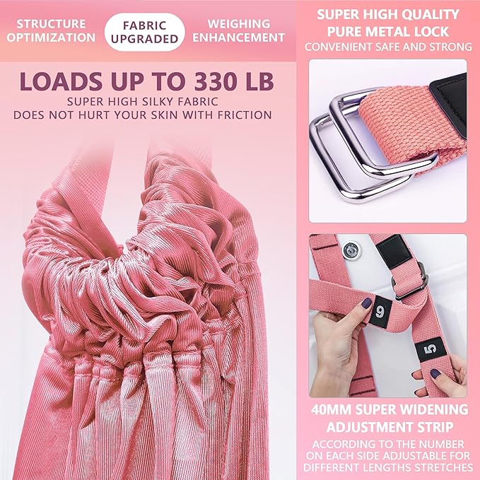 Leg Stretcher Strap, Stretching Equipment with Door Anchor Flexibility Trainer Backbend Assist for Dance Aerial Yoga Ballet Leg Stretching Exercise-GravixFit