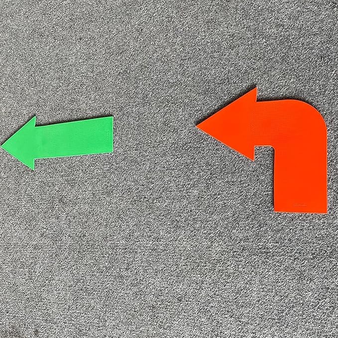 12pcs Colorful Star Arrow Spot Marker Non-Slip Directional Carpet Marker for Training Agility, Kids Classroom Activity, Gym, Sport, Home (Turn Arrow)-GravixFit