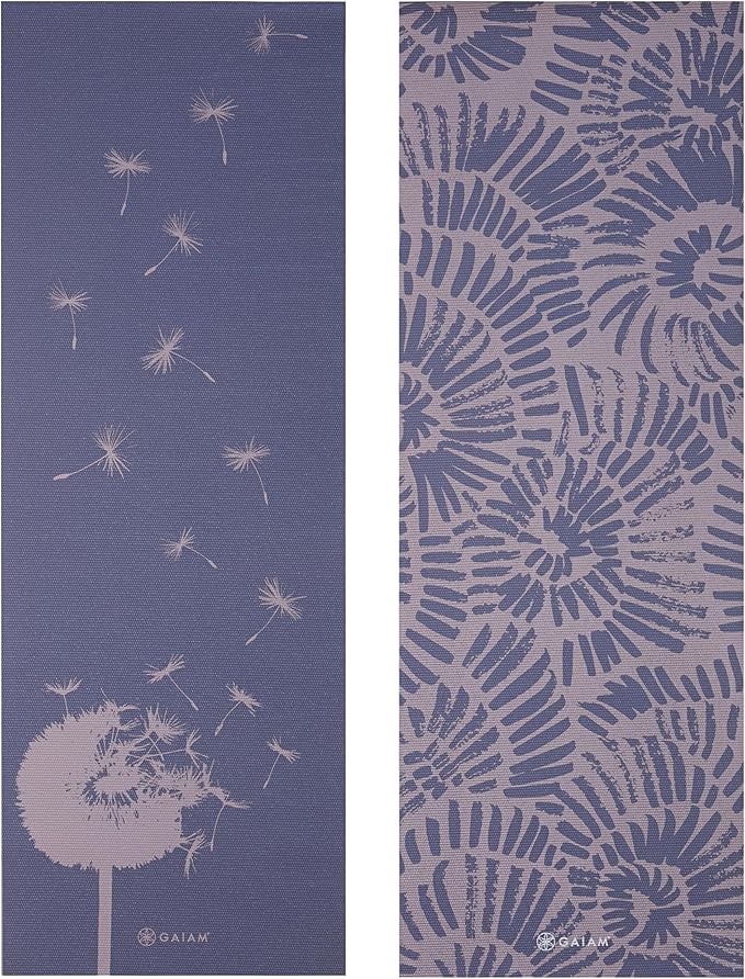 Gaiam Yoga Mat - Premium 6mm Print Reversible Extra Thick Non Slip Exercise & Fitness Mat for All Types of Yoga, Pilates & Floor Workouts (68" x 24" x 6mm Thick)-GravixFit