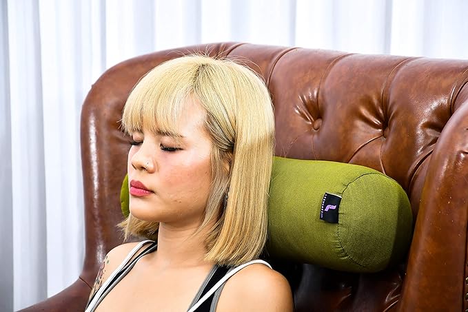 Leewadee Small Yoga Bolster – Shape-Retaining Cervical Neck Roll, Tube Pillow for Comfortable Reading, Kapok Filling, 22 x 6 x 6 inches-GravixFit