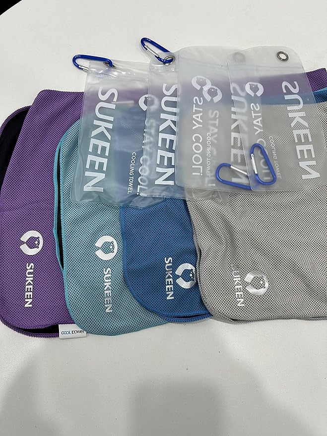 Sukeen 12 Pack Cooling Sports Towel Bulk (40"x12"), Quick-Drying Neck Cooling Wraps, Soft & Breathable Microfiber Ice Towel for Athletes, Sports Fitness Enthusiasts in Gym, Workers in Outdoor Summer-GravixFit