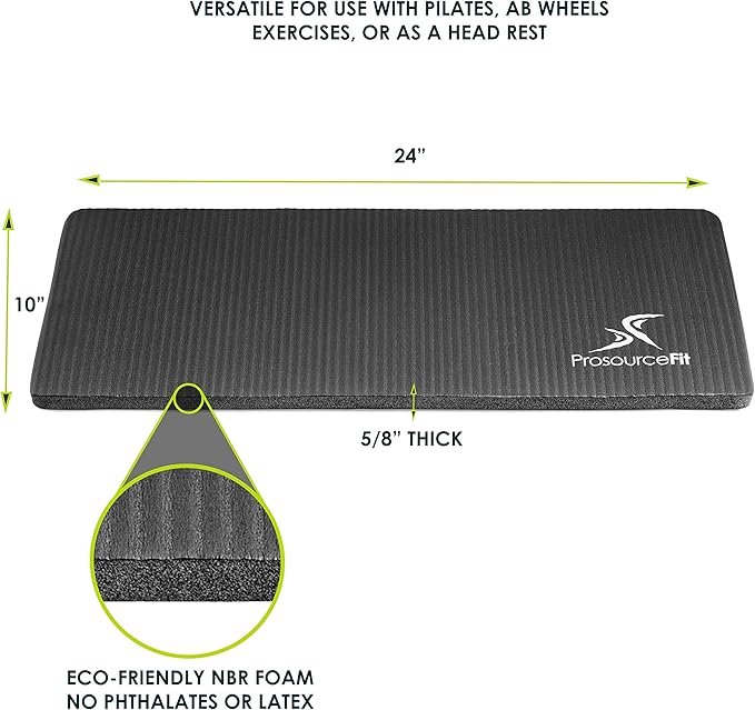 ProsourceFit Extra Thick Yoga Knee Pad and Elbow Cushion 15mm (5/8”) Fits Standard Mats for Pain Free Joints in Yoga, Pilates, Floor Workouts-GravixFit