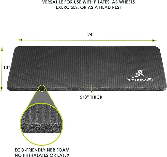 ProsourceFit Extra Thick Yoga Knee Pad and Elbow Cushion 15mm (5/8”) Fits Standard Mats for Pain Free Joints in Yoga, Pilates, Floor Workouts-GravixFit