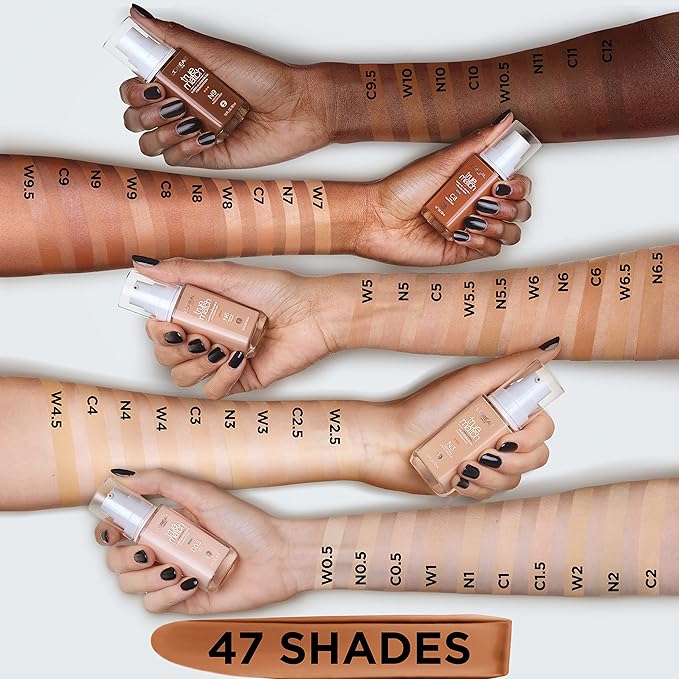 L’Oréal Paris True Match Super-Blendable Foundation, Medium Coverage Liquid Foundation Makeup with SPF 17, W10, Deep, 1 Fl Oz (Pack of 2)-GravixFit