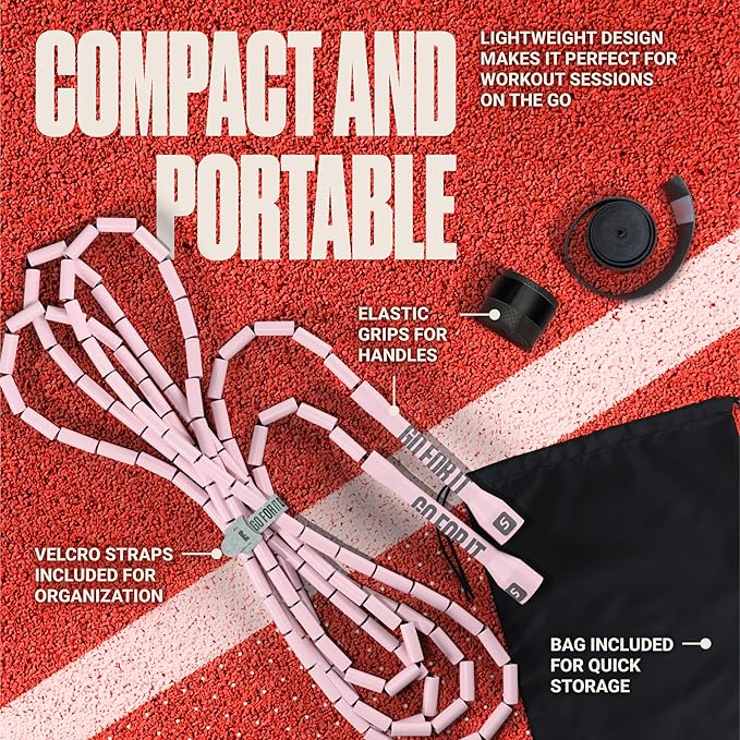 Sportbit Elite Beaded Jump Rope - Adjustable Speed Rope for Fitness, CrossFit, Boxing - Tangle-Free, Lightweight-GravixFit