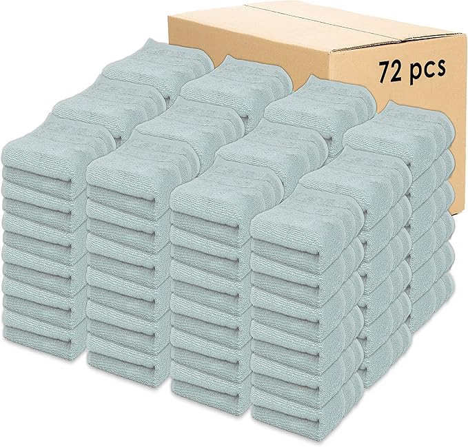 Kaufman - Premium Hand Towels Set for Bathroom, Spa, Gym, and Face Towel 100% Cotton Ring Spun, Ultra Soft Feel and Highly Absorbent Towels (Aqua, 72-PK)-GravixFit