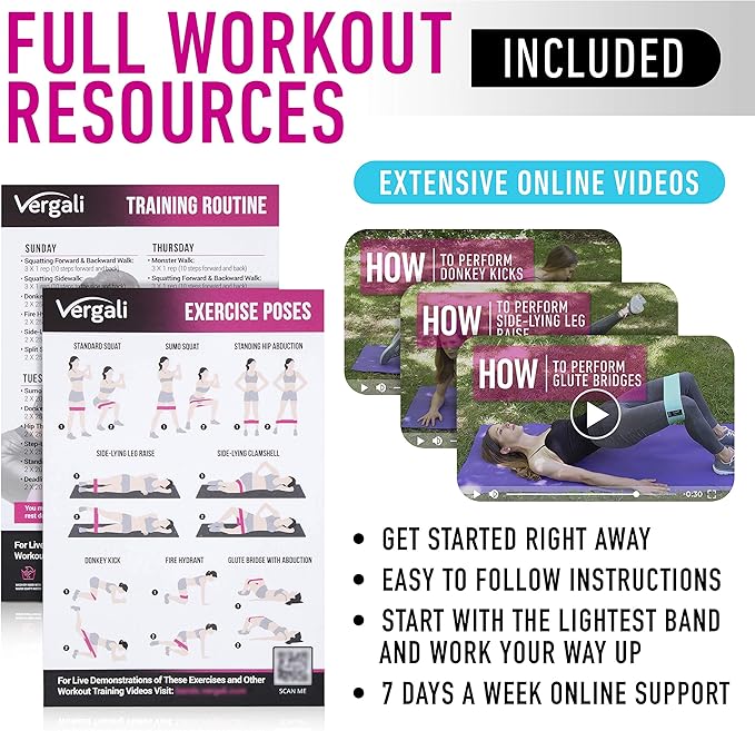 Resistance Bands for Working Out with Workout Bands Guide. 4 Booty Bands for Women Men Fabric Elastic Bands for Exercise Bands Resistance Bands for Legs Bands for Working Out Hip Thigh Glute Bands Set-GravixFit