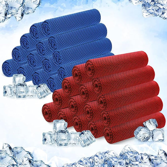 Hosuly 30 Pack Cooling Towels, 40"x12" Ice Breathable Soft Chilly Sweat Rag Microfiber Workout Rags for Gym Cooling Towels for Neck and Face for Yoga Golf Sport Running-GravixFit