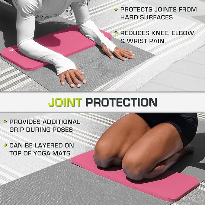 ProsourceFit Extra Thick Yoga Knee Pad and Elbow Cushion 15mm (5/8”) Fits Standard Mats for Pain Free Joints in Yoga, Pilates, Floor Workouts-GravixFit