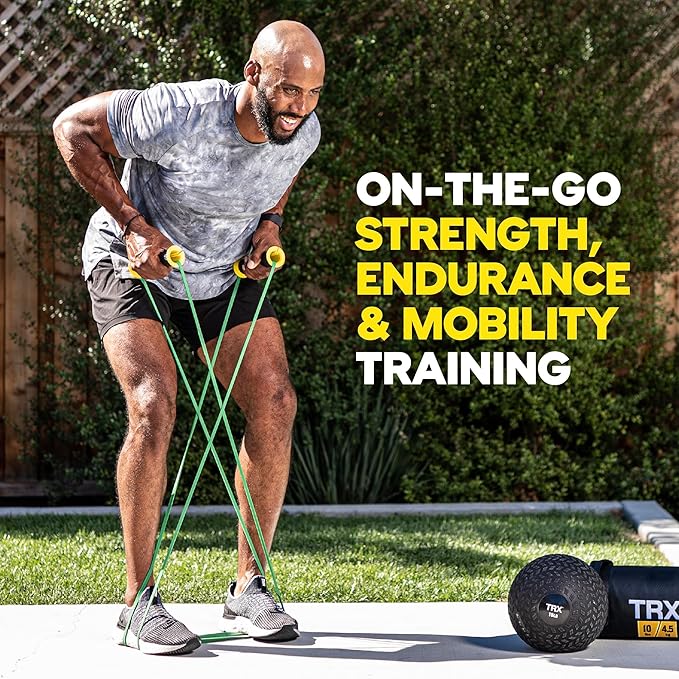 TRX Training Bandit Kit, Home Workout Resistance Band Set with Strength-Training Resistance Bands and Universal-Fit Handles for Exercise Bands-GravixFit