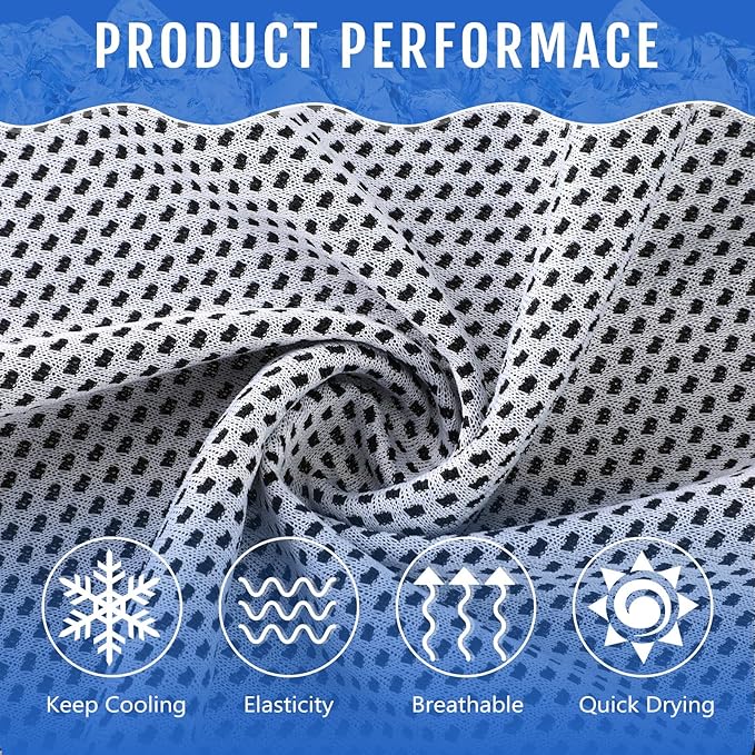 Hosuly 30 Pack Cooling Towels, 40"x12" Ice Breathable Soft Chilly Sweat Rag Microfiber Workout Rags for Gym Cooling Towels for Neck and Face for Yoga Golf Sport Running-GravixFit