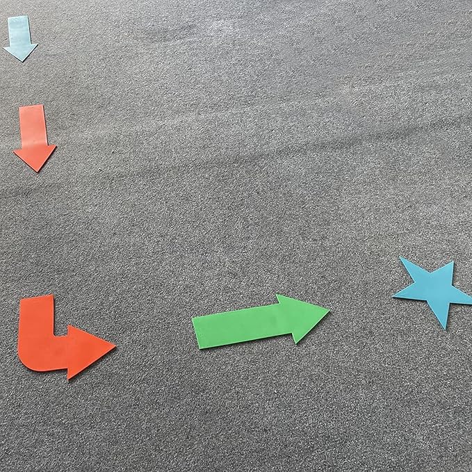 12pcs Colorful Star Arrow Spot Marker Non-Slip Directional Carpet Marker for Training Agility, Kids Classroom Activity, Gym, Sport, Home (Arrow)-GravixFit