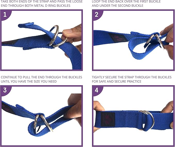 Clever Yoga - 8 ft Yoga Strap for Exercise & Physical Therapy, Leg Stretching Strap Yoga Accessories & Stretching Equipment, Leg Stretcher for Women & Men, Home Workout Essentials-GravixFit